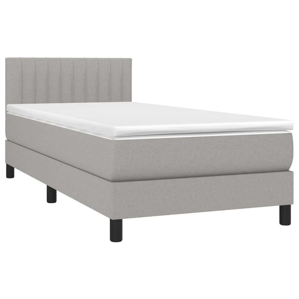 Sommier à lattes de lit avec matelas LED Gris clair 100x200 cm - XIOS