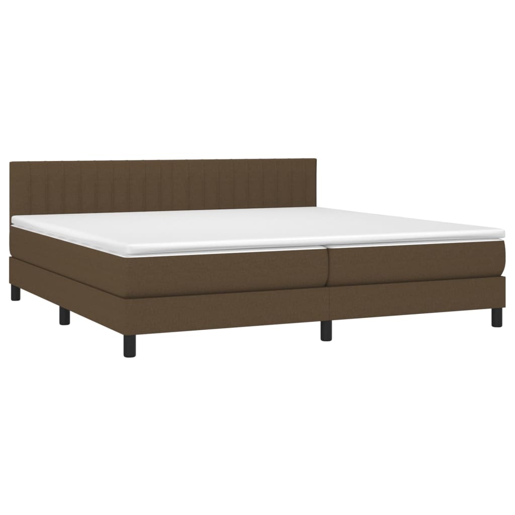 Sommier à lattes de lit matelas et LED Marron foncé 200x200 cm - XIOS