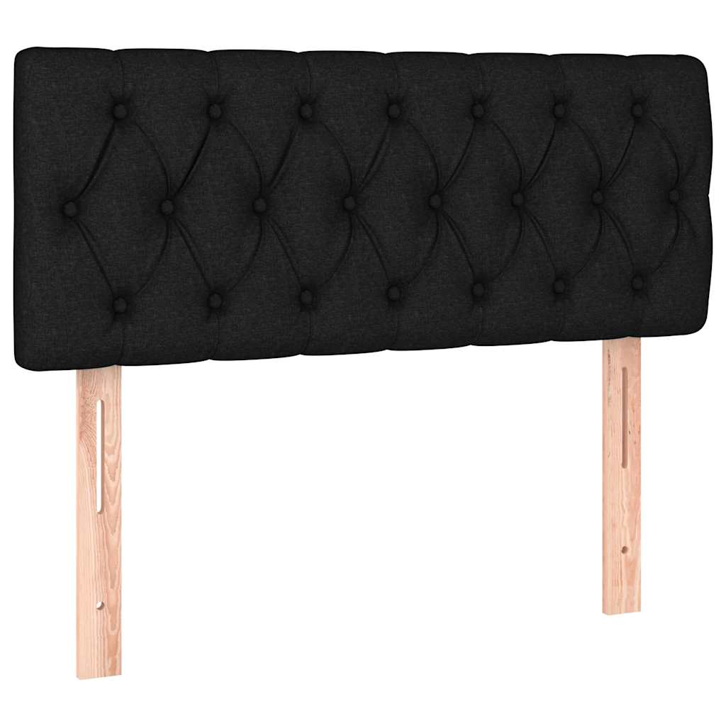 Sommier à lattes de lit avec matelas et LED Noir 90x200cm Tissu - XIOS