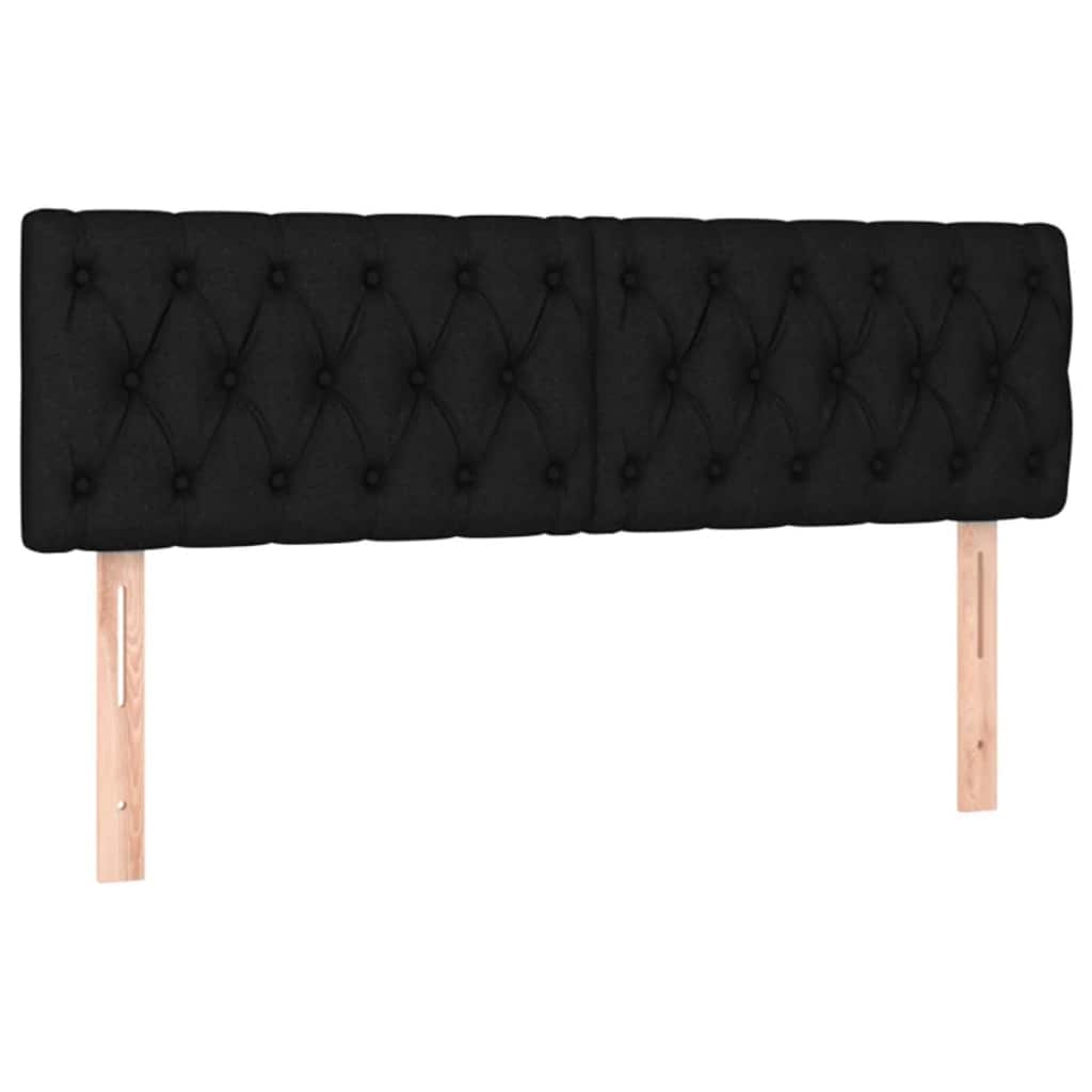 Sommier à lattes de lit avec matelas LED Noir 140x190 cm Tissu - XIOS