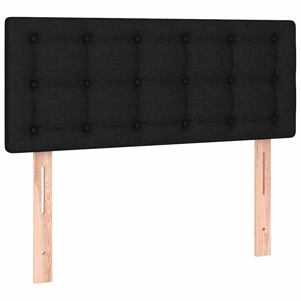 Sommier à lattes de lit avec matelas et LED Noir 90x200cm Tissu - XIOS