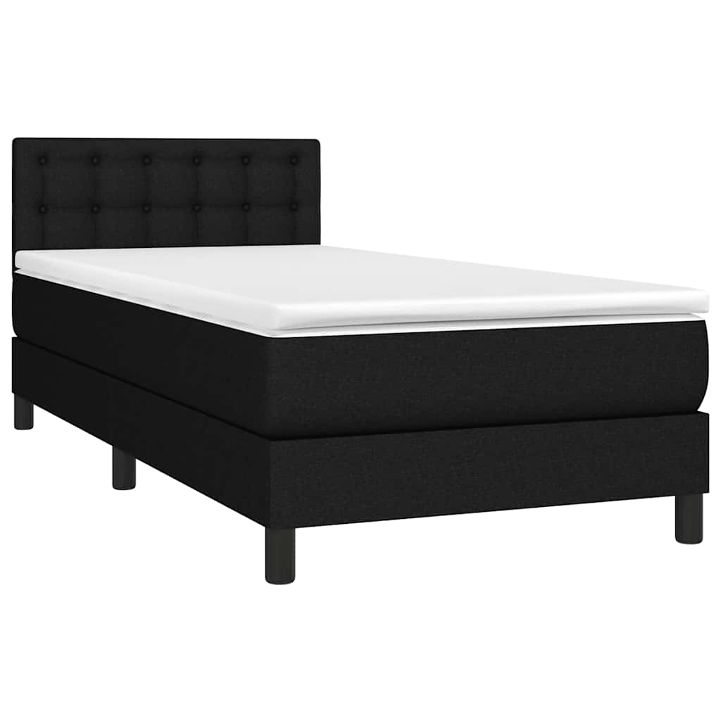 Sommier à lattes de lit avec matelas LED Noir 100x200 cm Tissu - XIOS