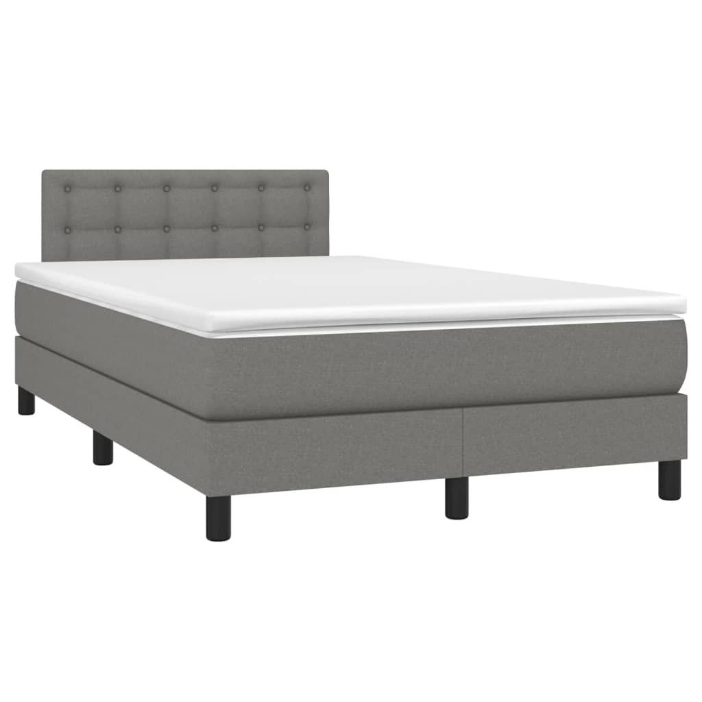 Sommier à lattes de lit et matelas et LED Gris foncé 120x200 cm - XIOS