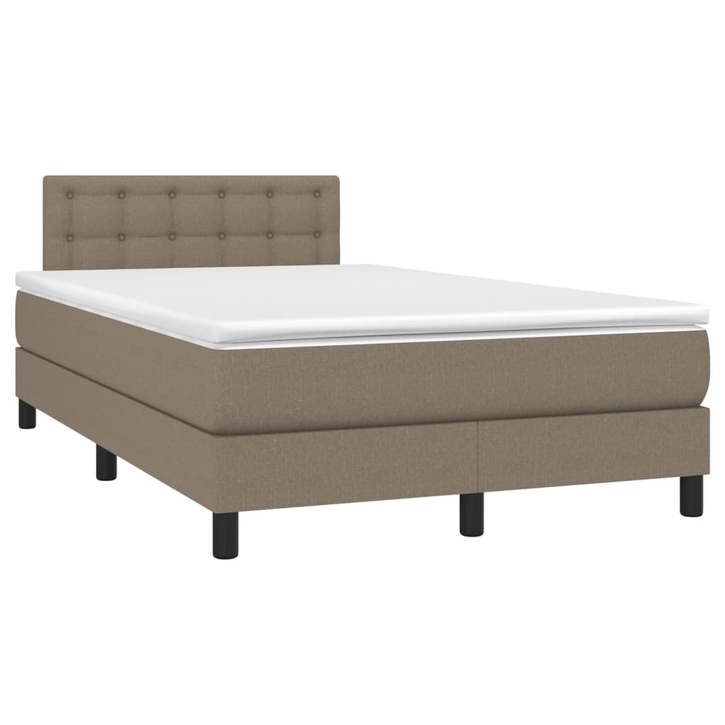 Sommier à lattes de lit avec matelas LED Taupe 120x200 cm Tissu - XIOS