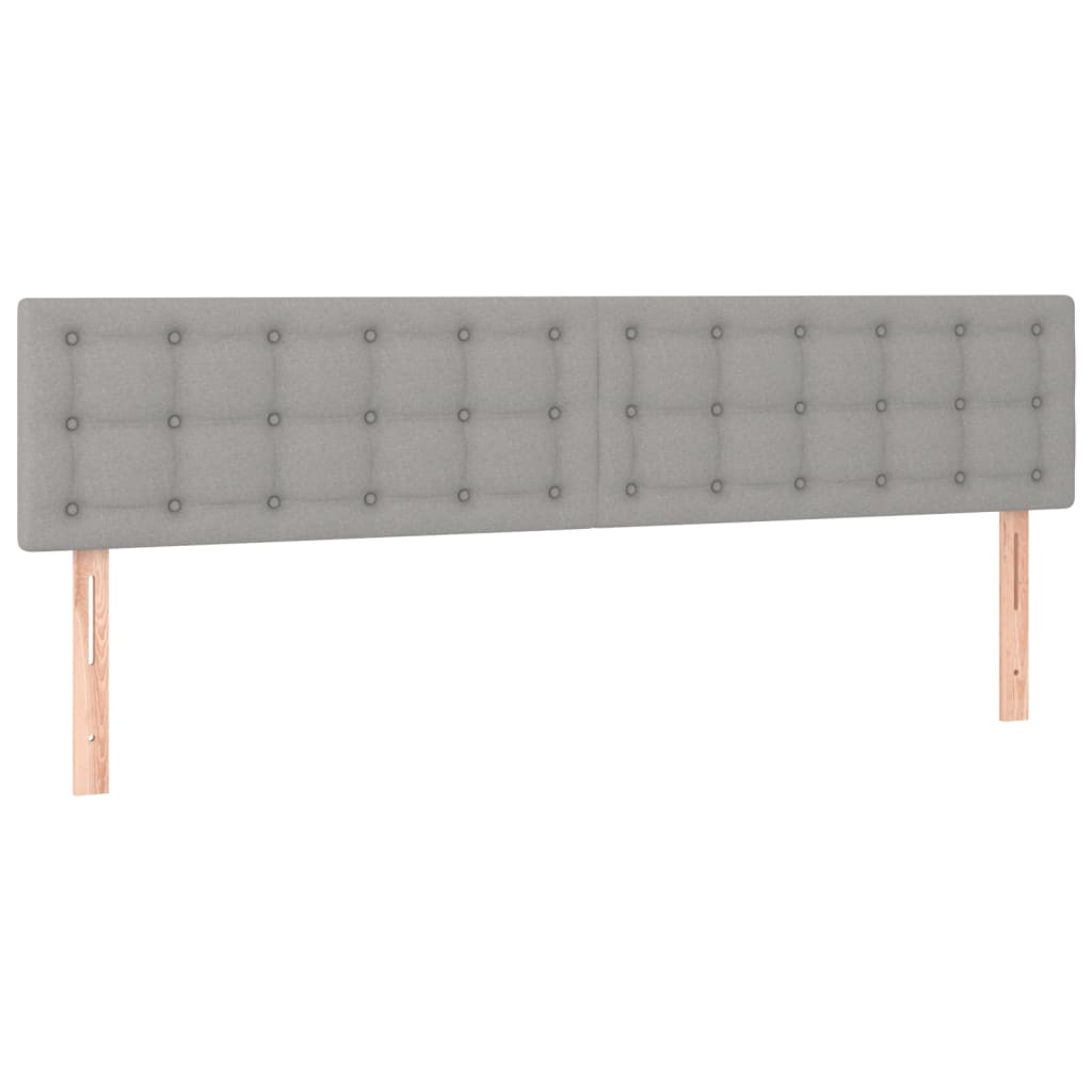 Sommier à lattes de lit matelas LED Gris clair 200x200 cm Tissu - XIOS
