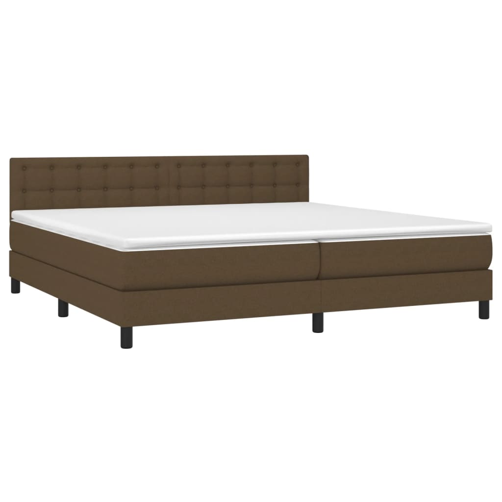Sommier à lattes de lit matelas et LED Marron foncé 200x200 cm - XIOS