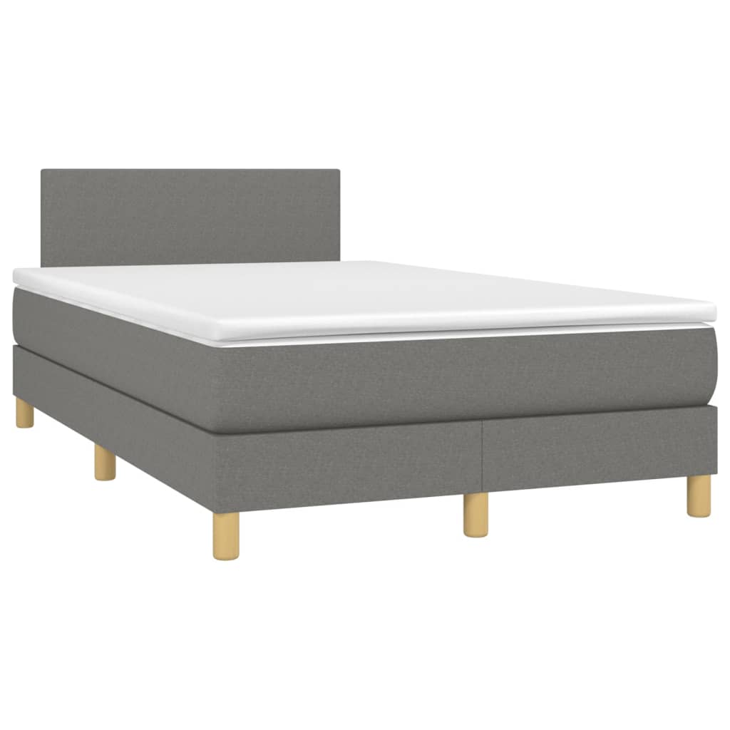 Sommier à lattes de lit et matelas et LED Gris foncé 120x200 cm - XIOS