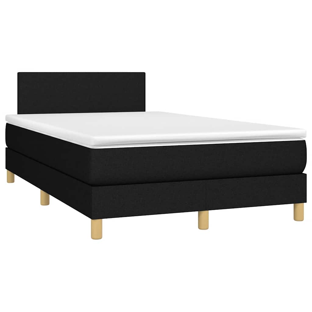 Sommier à lattes de lit avec matelas LED Noir 120x200 cm Tissu - XIOS