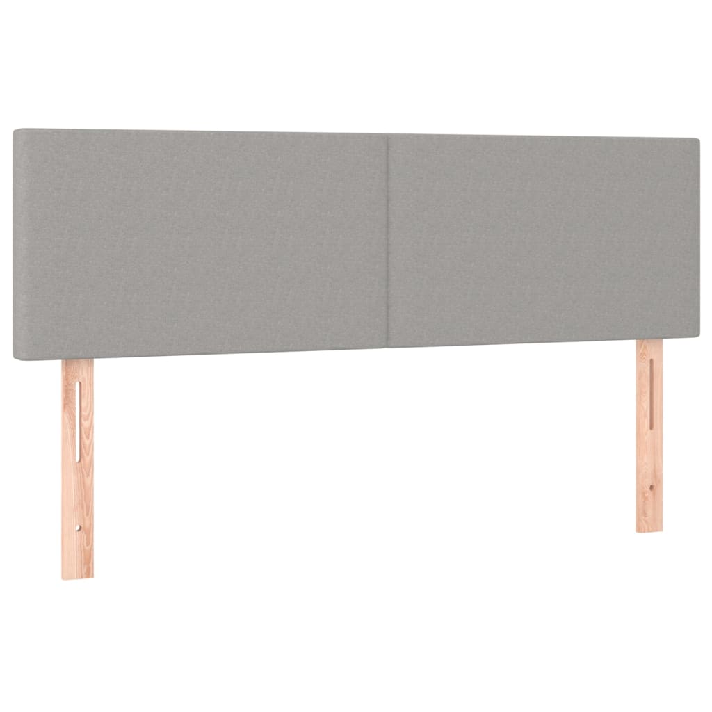 Sommier à lattes de lit et matelas et LED Gris clair 140x190 cm - XIOS