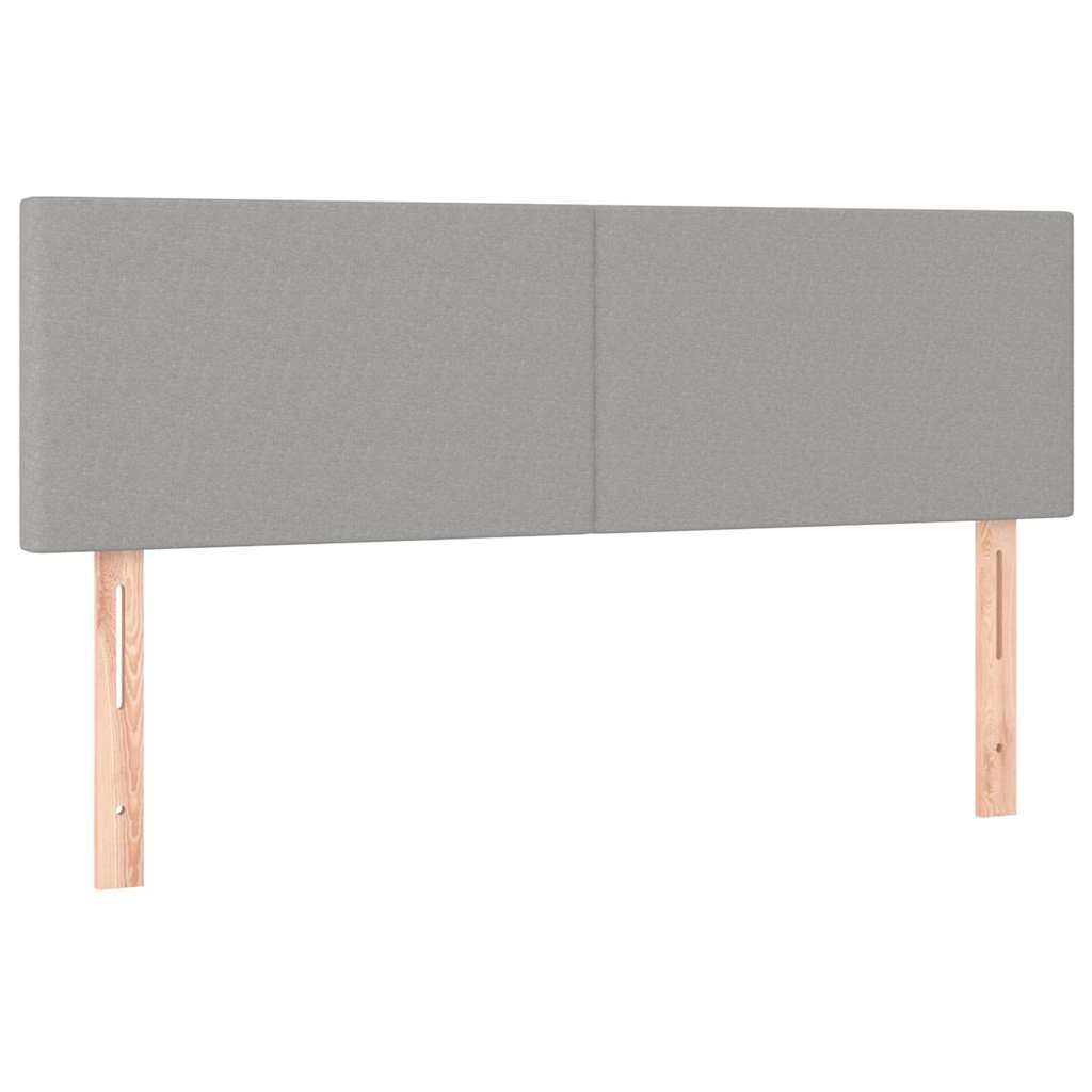 Sommier à lattes de lit et matelas et LED Gris clair 140x190 cm