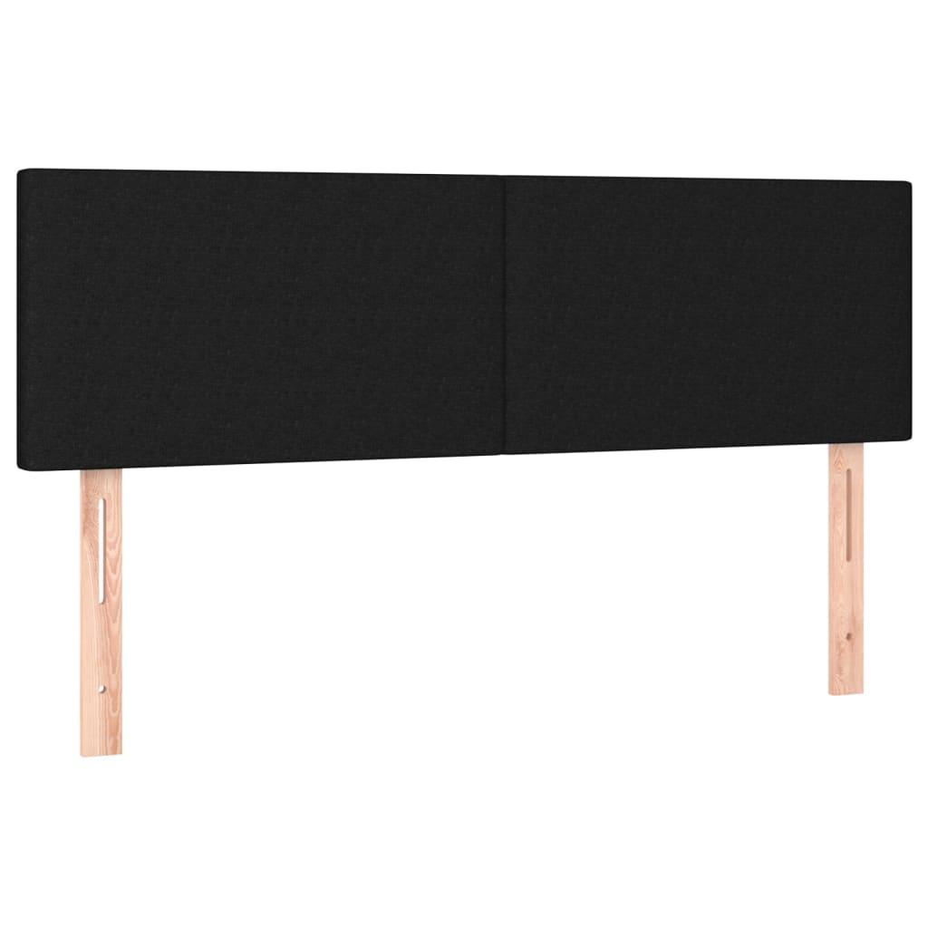 Sommier à lattes de lit avec matelas LED Noir 140x190 cm Tissu - XIOS