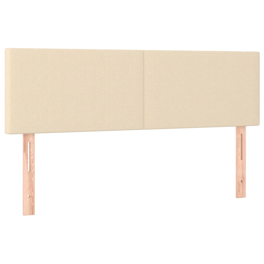 Sommier à lattes de lit avec matelas LED Crème 140x190 cm Tissu
