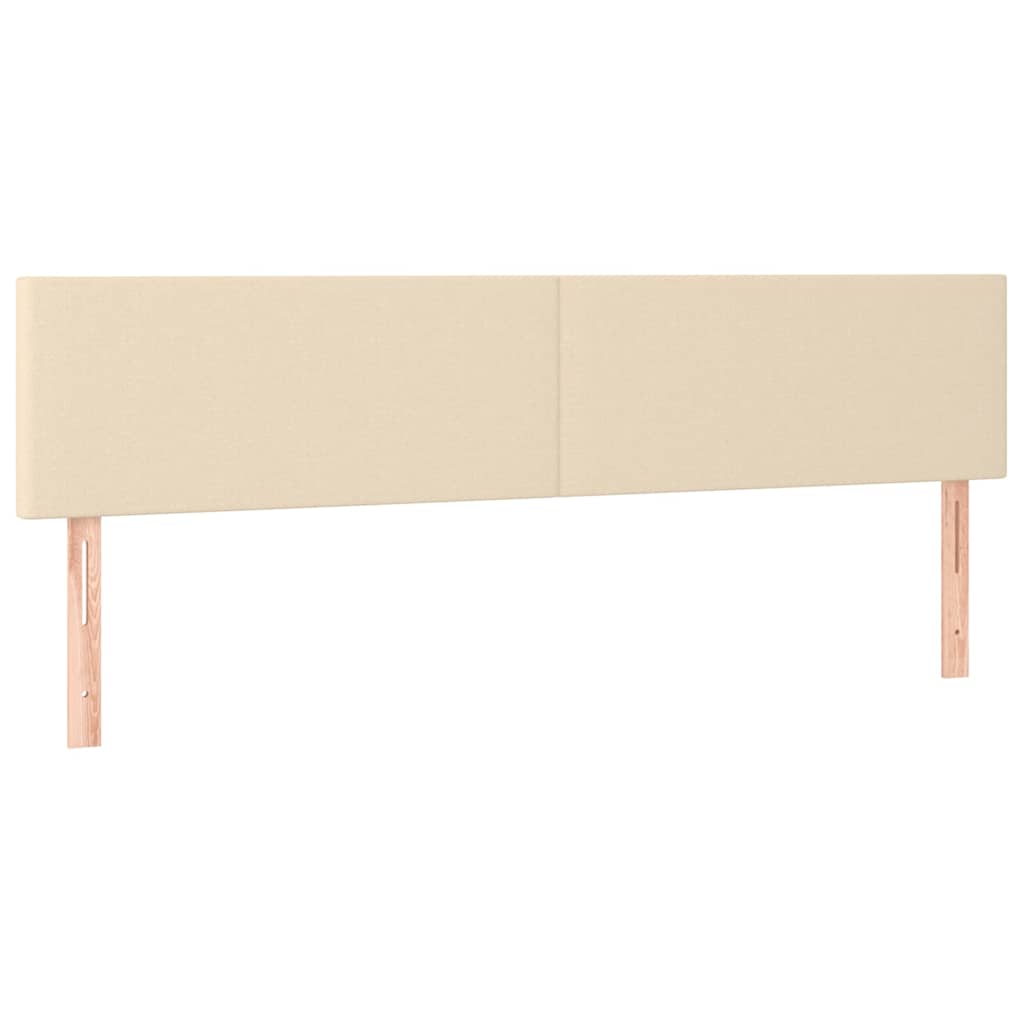 Sommier à lattes de lit avec matelas LED Crème 160x200 cm Tissu