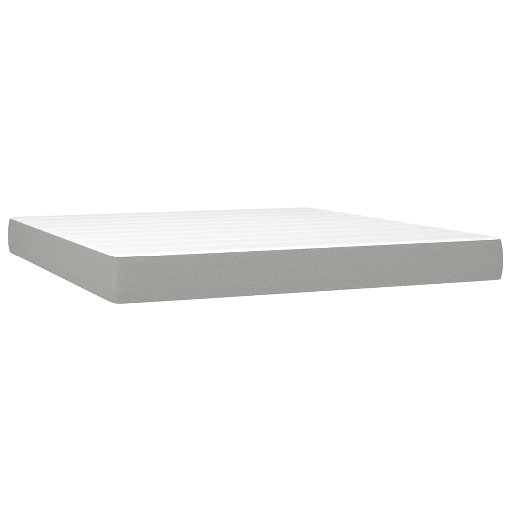 Sommier à lattes de lit et matelas et LED Gris clair 180x200 cm - XIOS