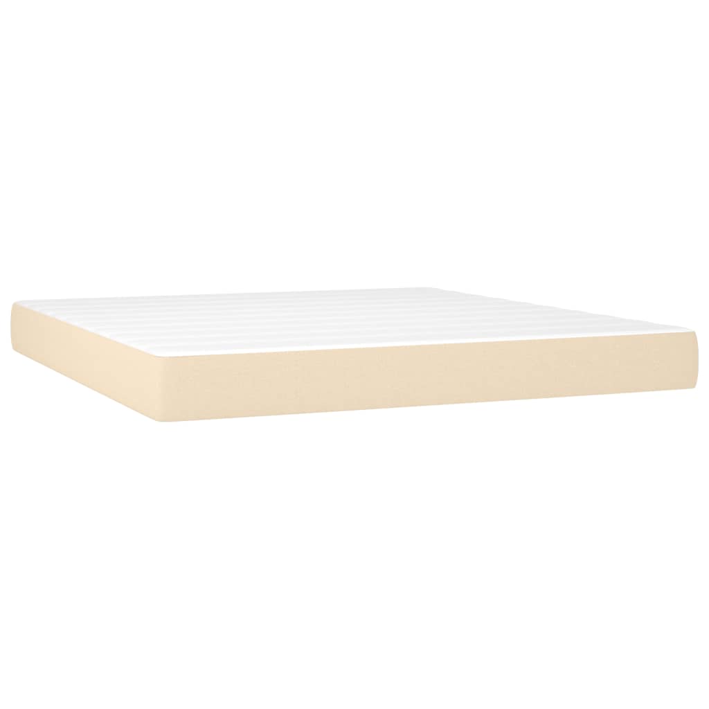 Sommier à lattes de lit avec matelas LED Crème 180x200 cm Tissu - XIOS