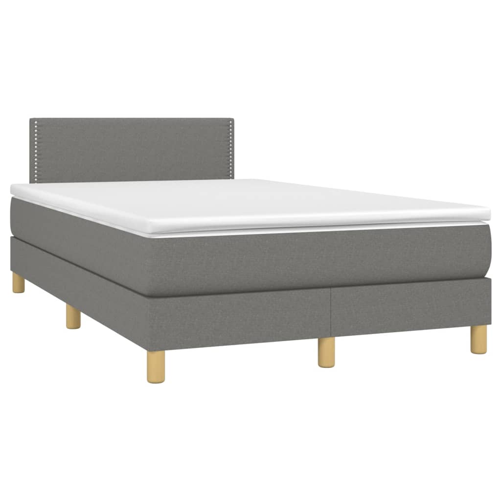 Sommier à lattes de lit et matelas et LED Gris foncé 120x200 cm - XIOS