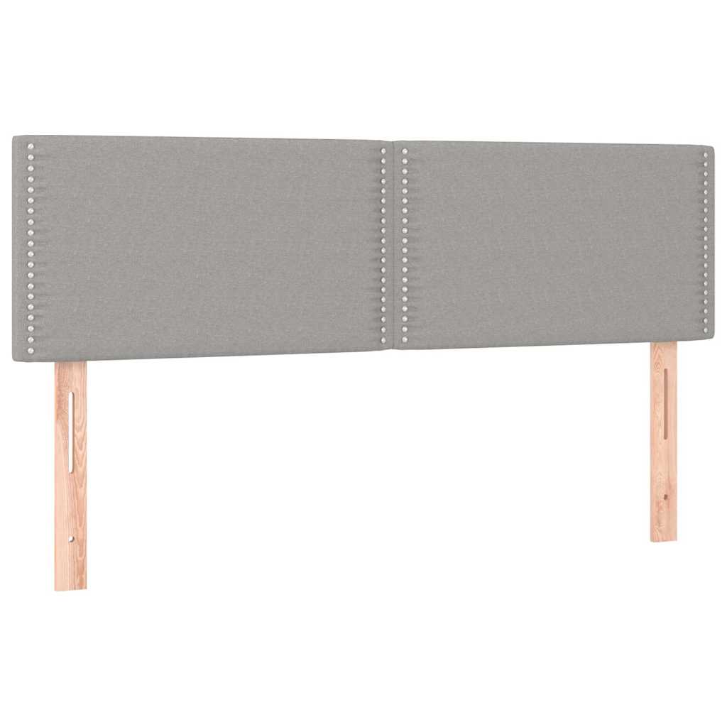 Sommier à lattes de lit et matelas et LED Gris clair 140x190 cm