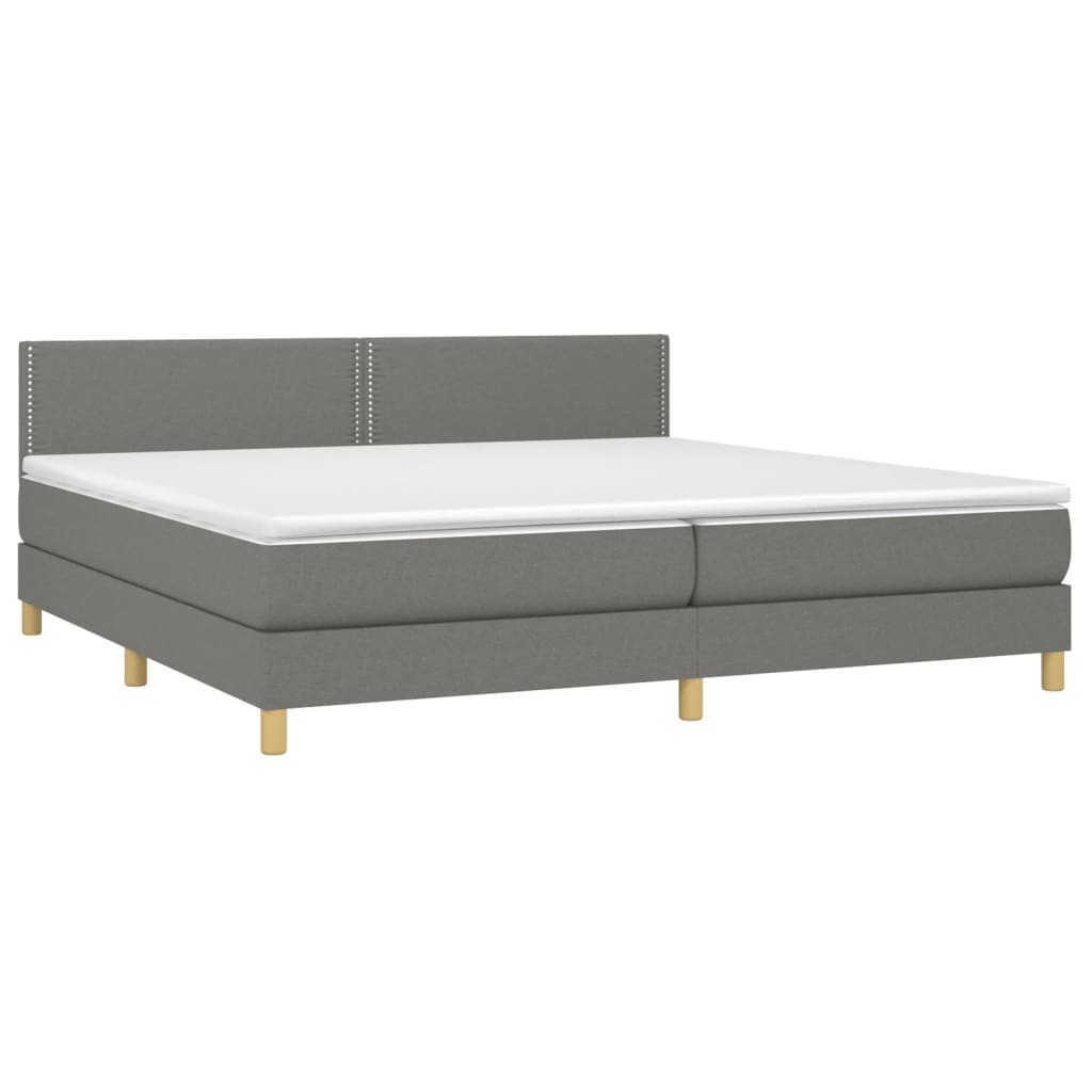 Sommier à lattes de lit et matelas et LED Gris foncé 200x200 cm - XIOS