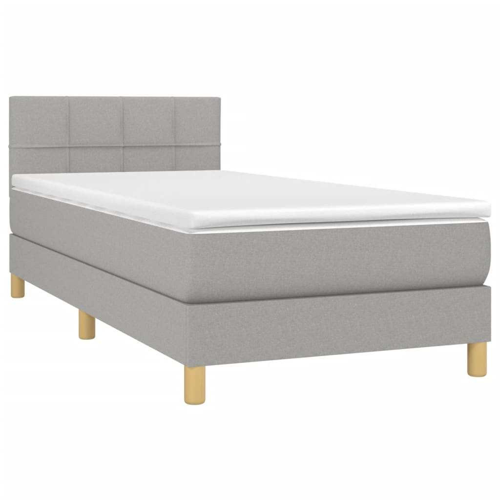 Sommier à lattes de lit avec matelas et LED Gris clair 80x200cm - XIOS