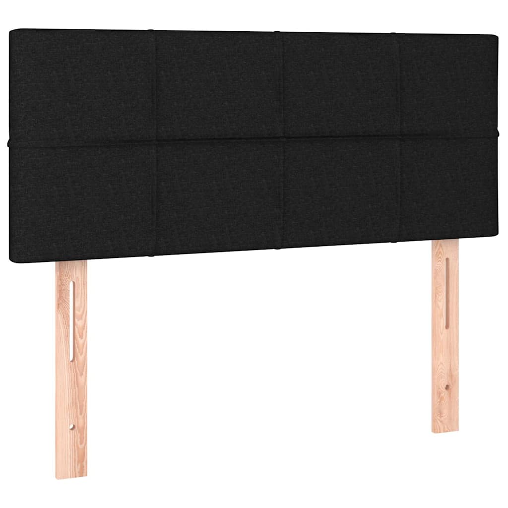 Sommier à lattes de lit avec matelas et LED Noir 90x190cm Tissu - XIOS