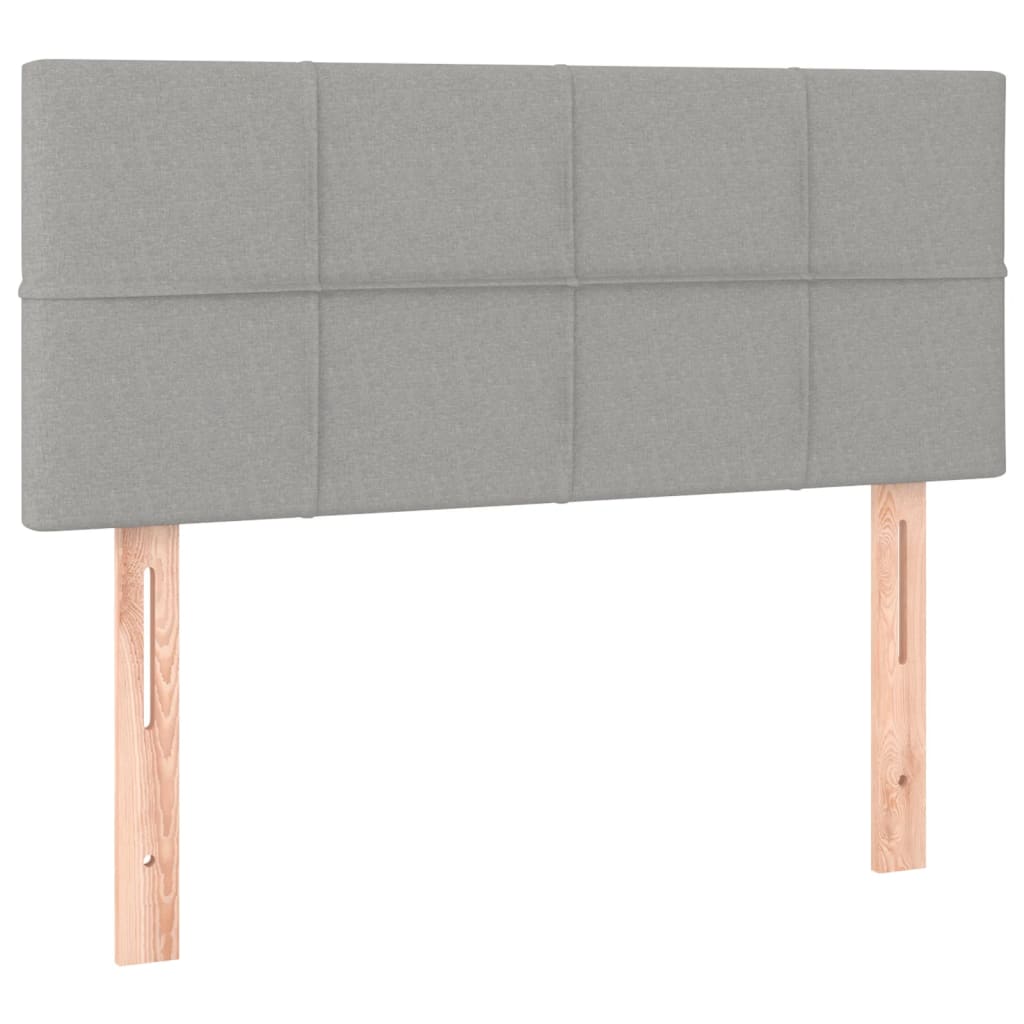 Sommier à lattes de lit matelas LED Gris clair 100x200 cm Tissu - XIOS