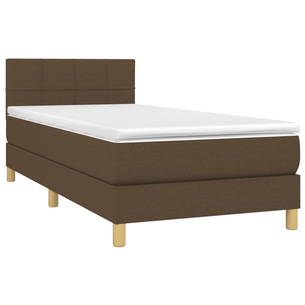 Sommier à lattes de lit matelas et LED Marron foncé 100x200cm - XIOS