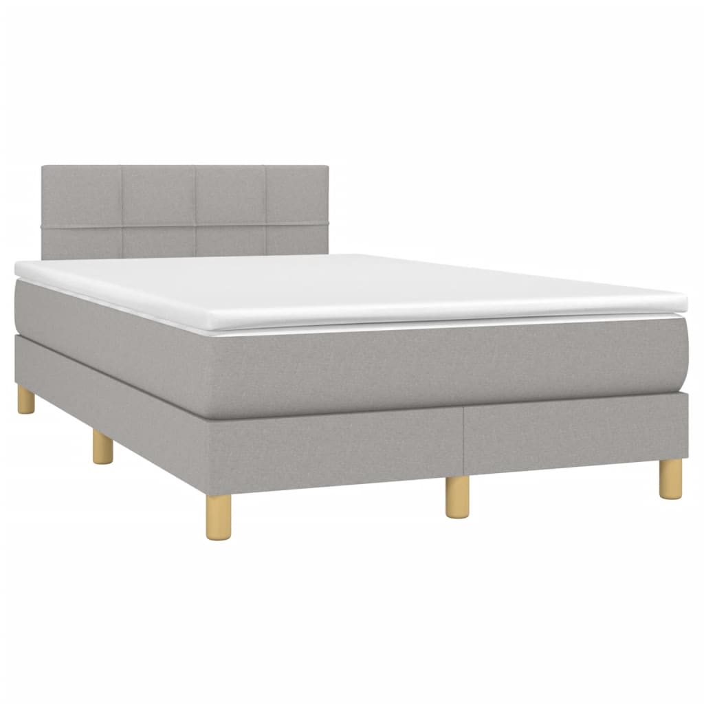 Sommier à lattes de lit matelas LED Gris clair 120x200 cm Tissu - XIOS
