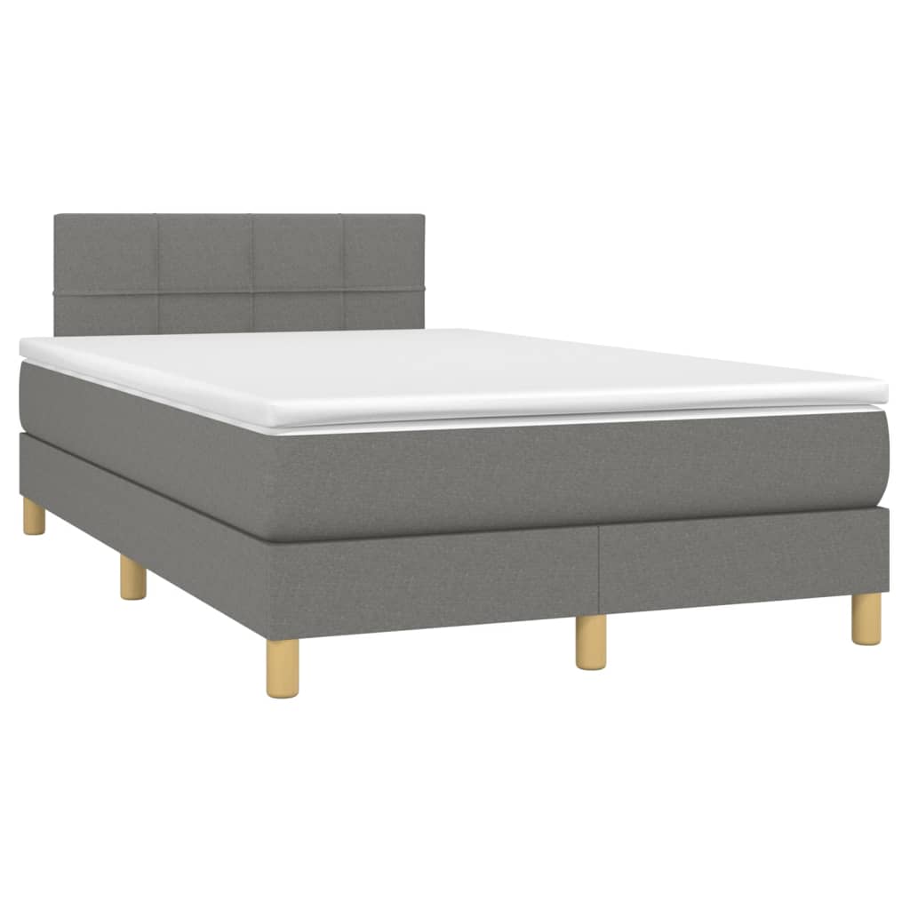 Sommier à lattes de lit et matelas et LED Gris foncé 120x200 cm - XIOS