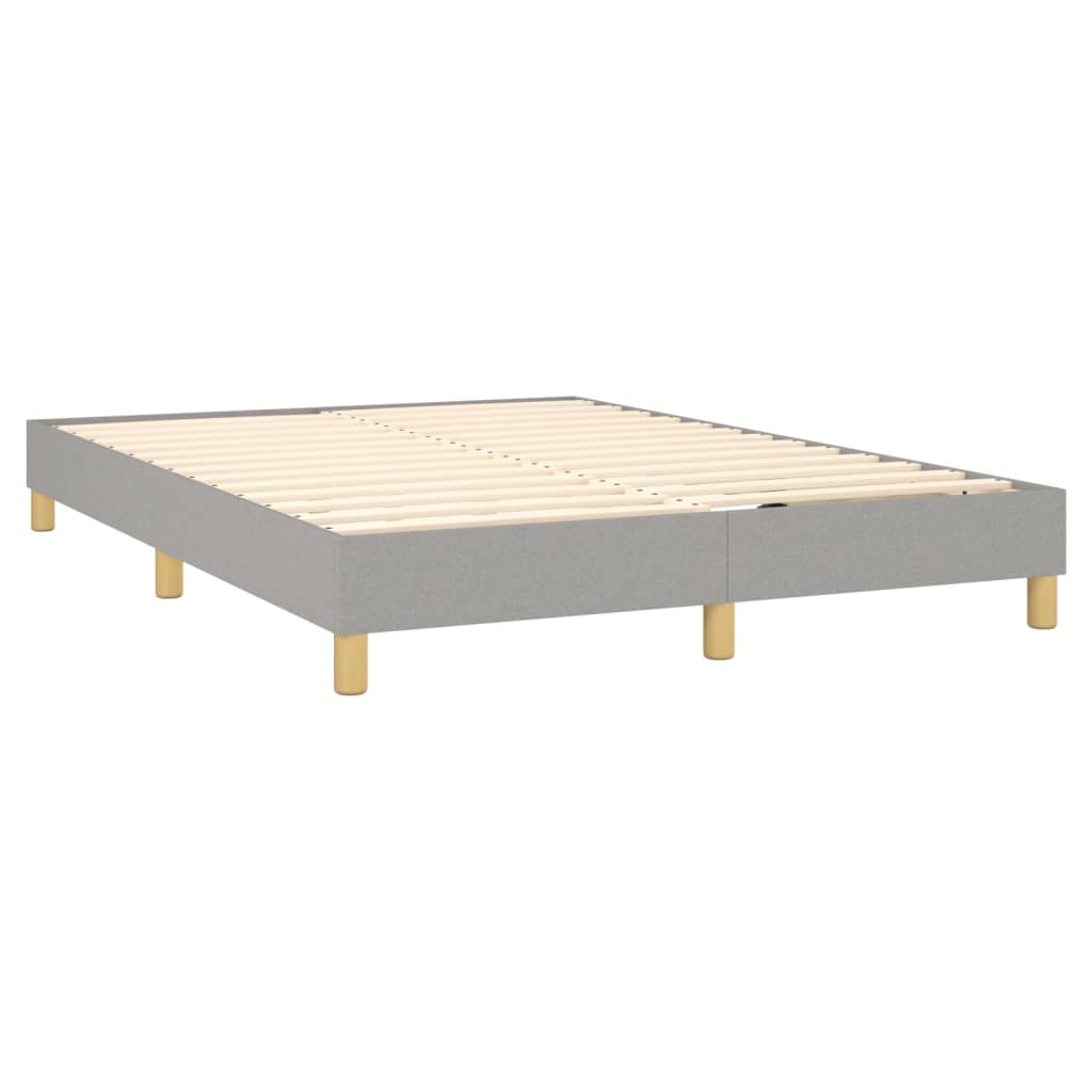Sommier à lattes de lit et matelas et LED Gris clair 140x200 cm - XIOS