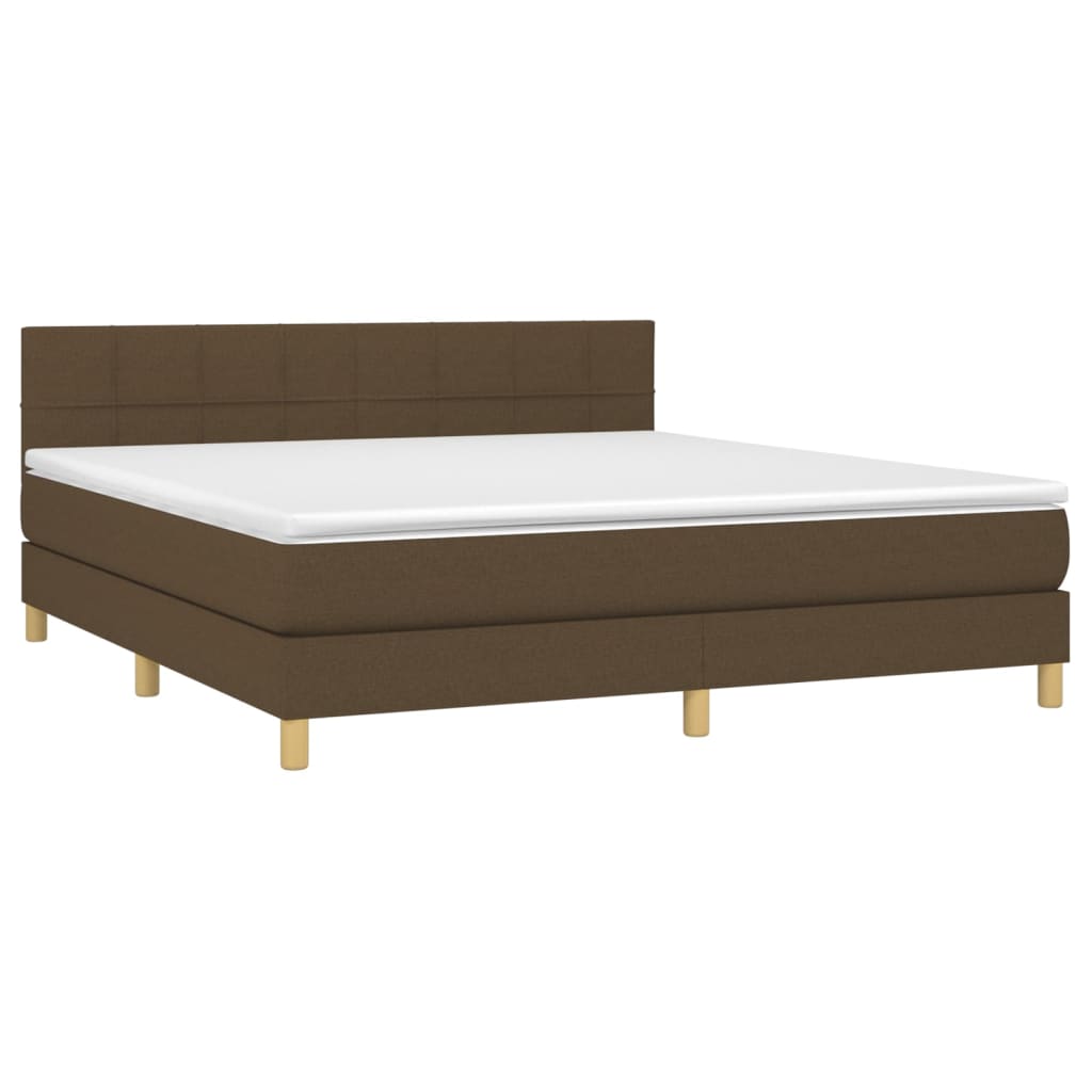 Sommier à lattes de lit matelas et LED Marron foncé 180x200cm - XIOS