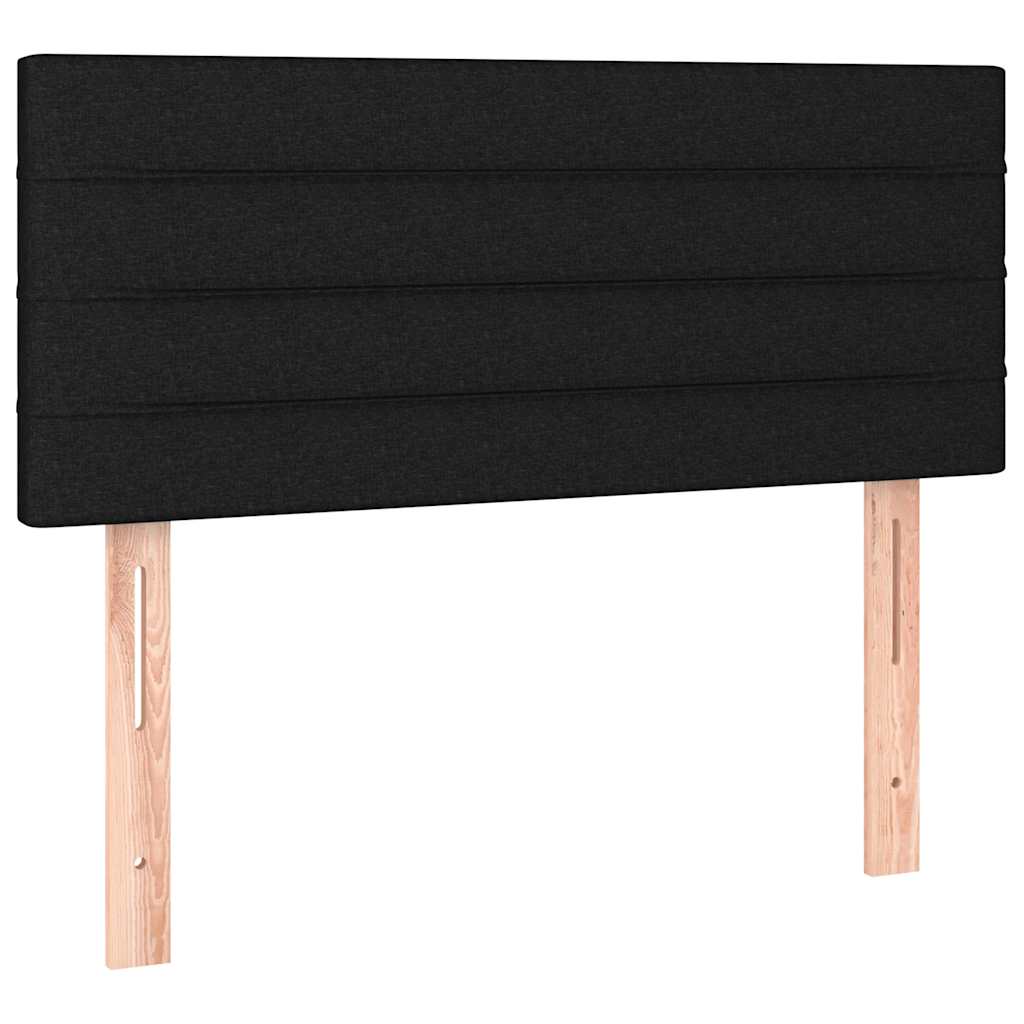 Sommier à lattes de lit avec matelas et LED Noir 90x200cm Tissu - XIOS