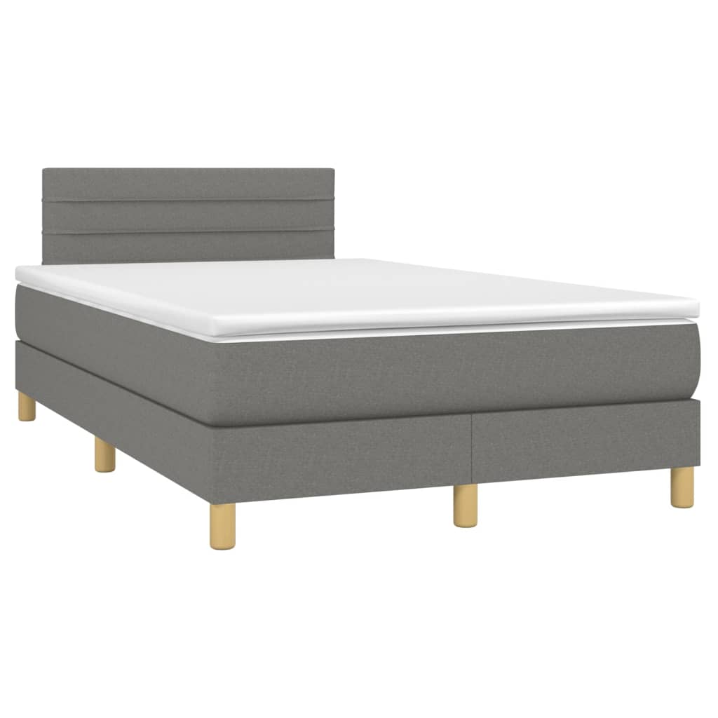 Sommier à lattes de lit et matelas et LED Gris foncé 120x200 cm - XIOS