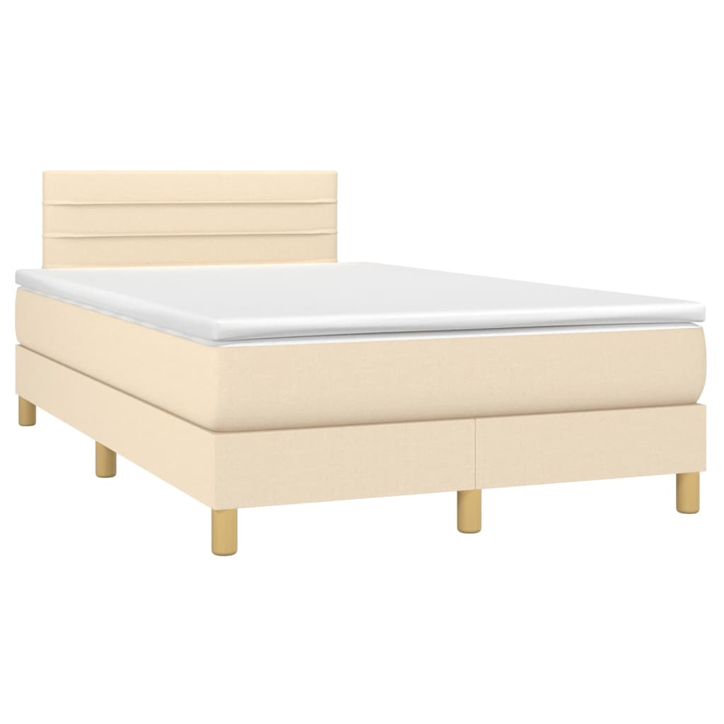 Sommier à lattes de lit avec matelas LED Crème 120x200 cm Tissu - XIOS