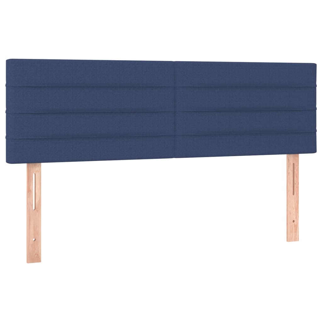 Sommier à lattes de lit avec matelas LED Bleu 140x190 cm Tissu - XIOS