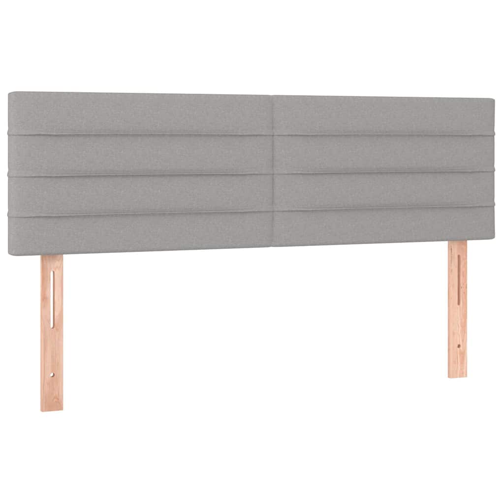 Sommier à lattes de lit et matelas et LED Gris clair 140x200 cm