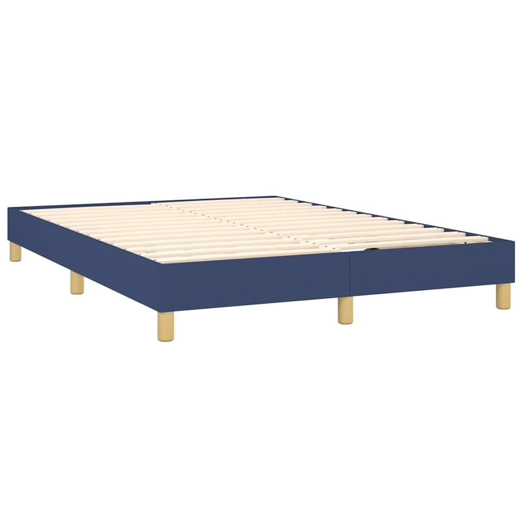 Sommier à lattes de lit avec matelas LED Bleu 140x200 cm Tissu