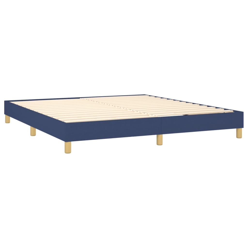 Sommier à lattes de lit avec matelas LED Bleu 160x200 cm Tissu - XIOS