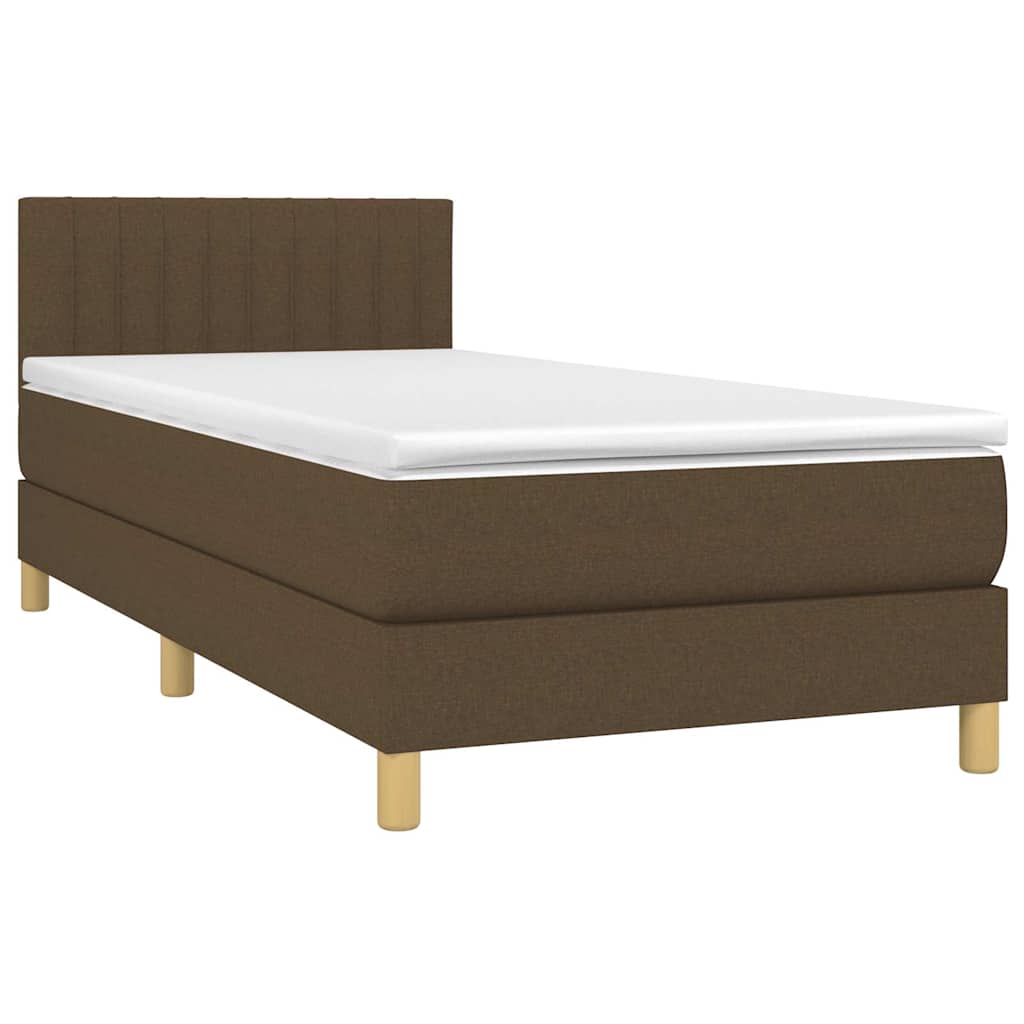 Sommier à lattes de lit et matelas et LED Marron foncé 90x190cm - XIOS