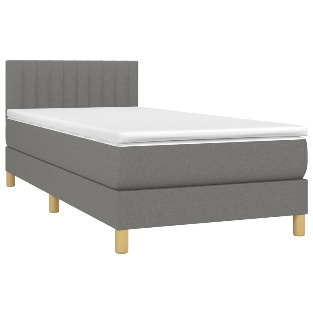 Sommier à lattes de lit avec matelas et LED Gris foncé 90x200cm - XIOS