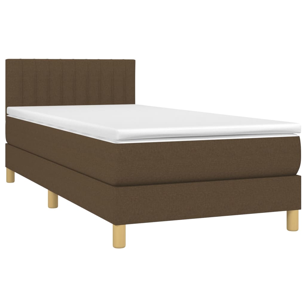 Sommier à lattes de lit matelas et LED Marron foncé 100x200cm - XIOS