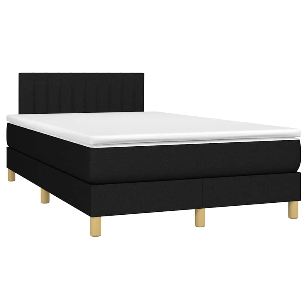 Sommier à lattes de lit avec matelas LED Noir 120x200 cm Tissu - XIOS