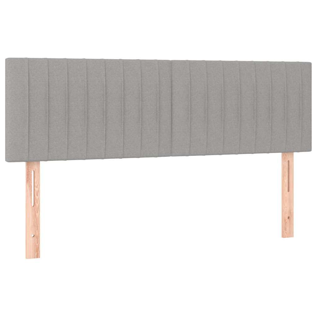 Sommier à lattes de lit et matelas et LED Gris clair 140x190 cm