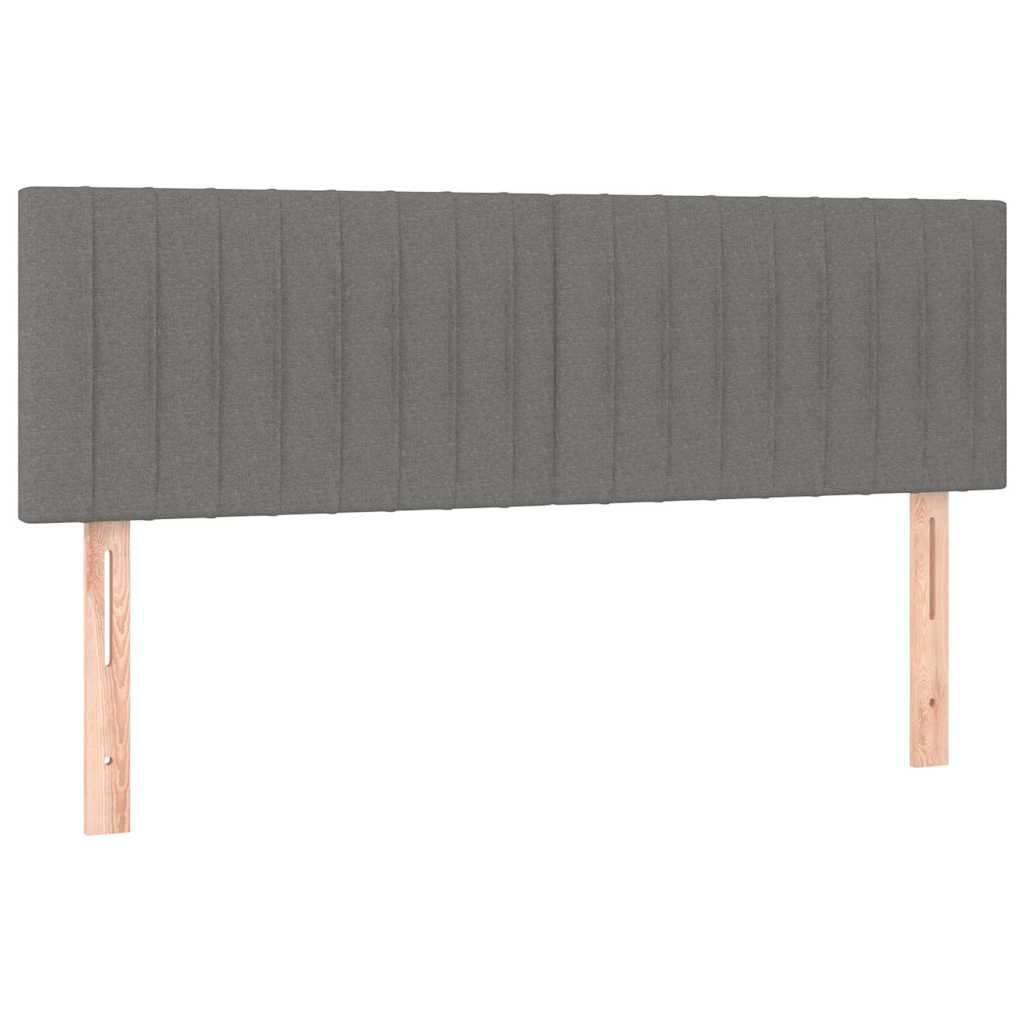 Sommier à lattes de lit et matelas et LED Gris foncé 140x200 cm