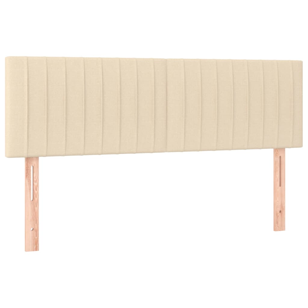 Sommier à lattes de lit avec matelas LED Crème 140x200 cm Tissu