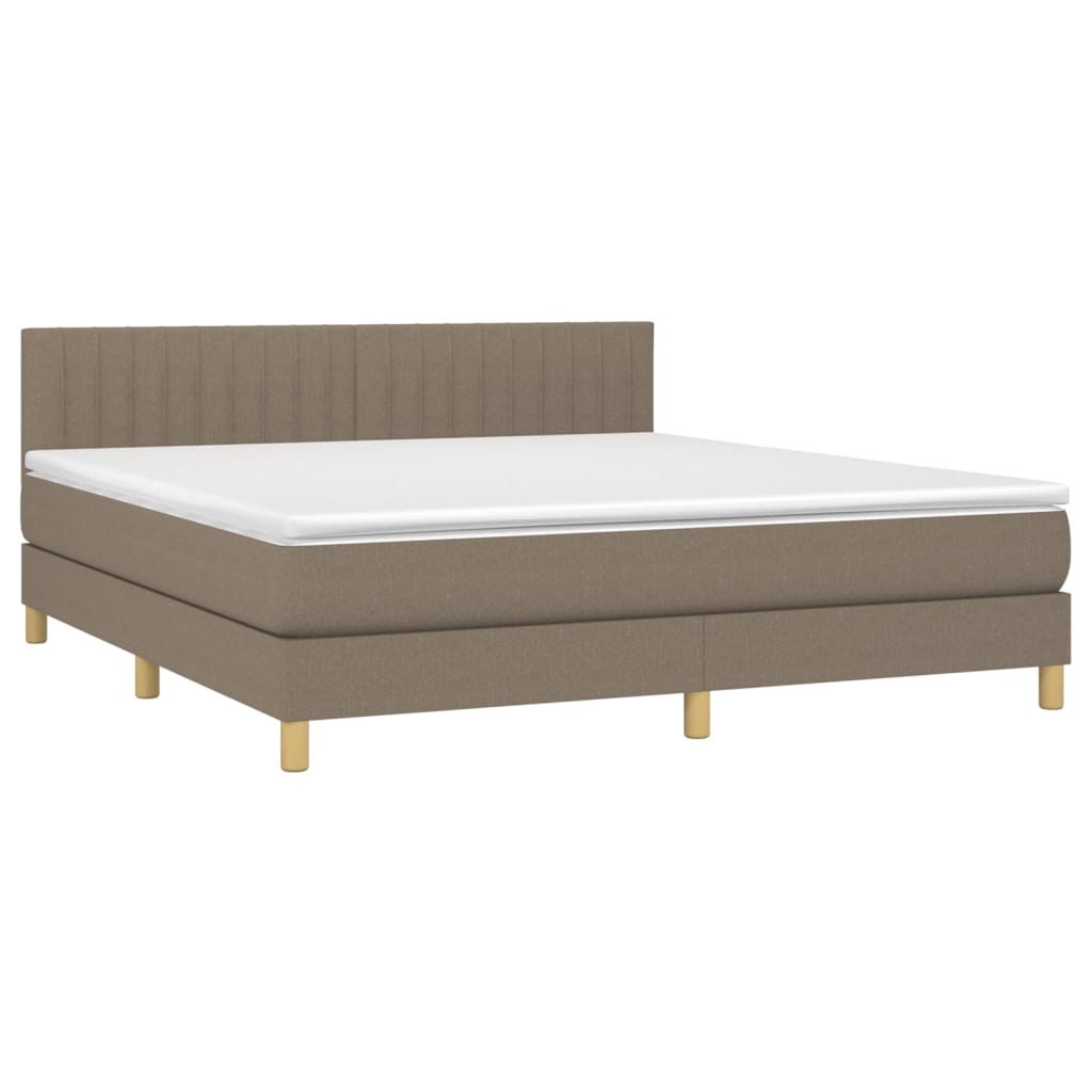Sommier à lattes de lit avec matelas LED Taupe 160x200 cm Tissu - XIOS