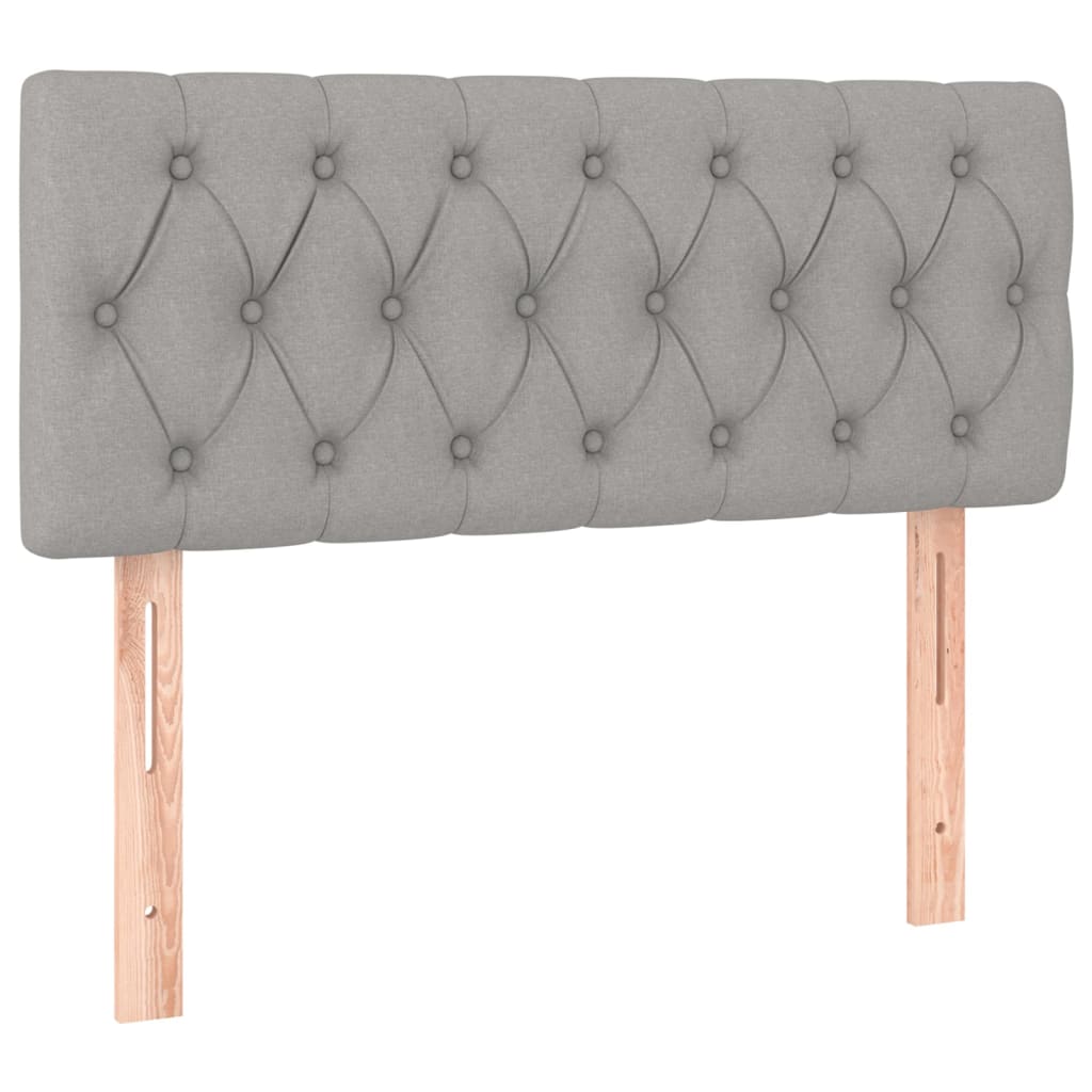 Sommier à lattes de lit matelas LED Gris clair 100x200 cm Tissu - XIOS