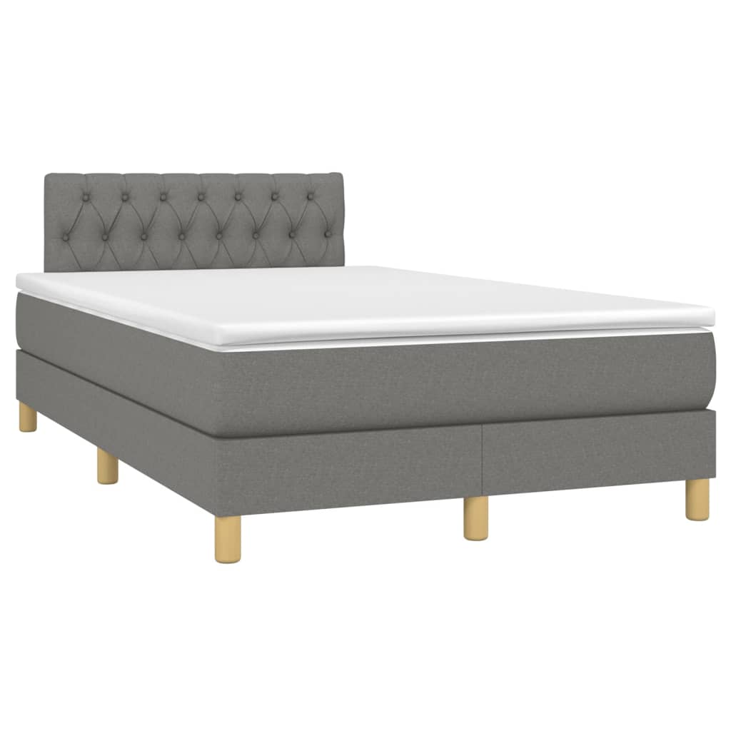 Sommier à lattes de lit et matelas et LED Gris foncé 120x200 cm - XIOS