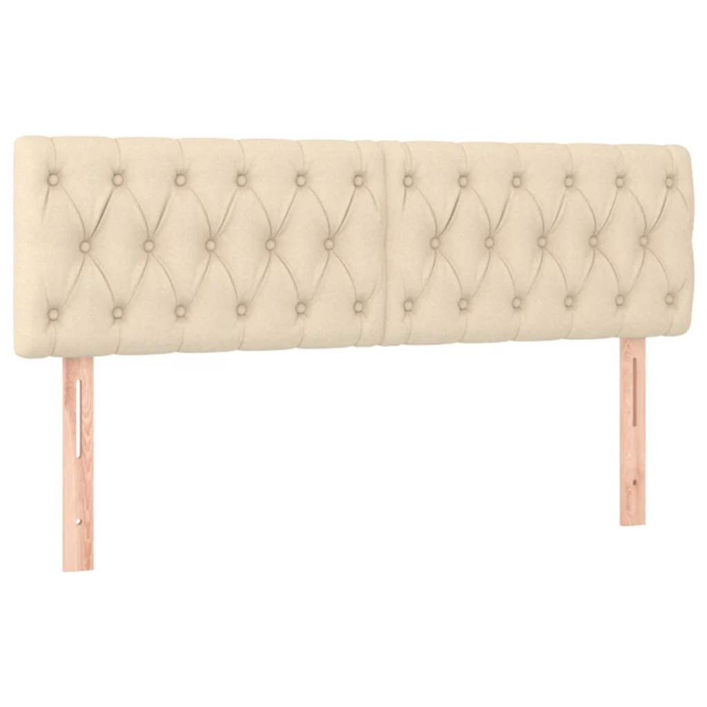 Sommier à lattes de lit avec matelas LED Crème 140x190 cm Tissu