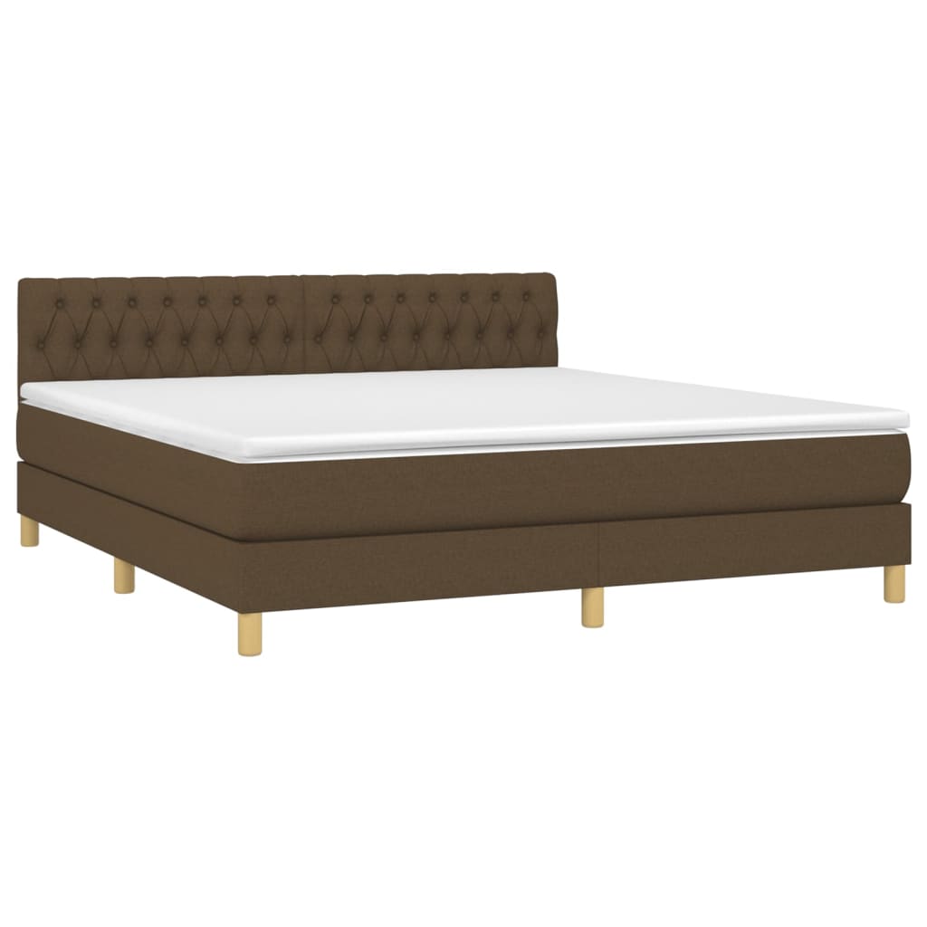 Sommier à lattes de lit matelas et LED Marron foncé 180x200cm - XIOS