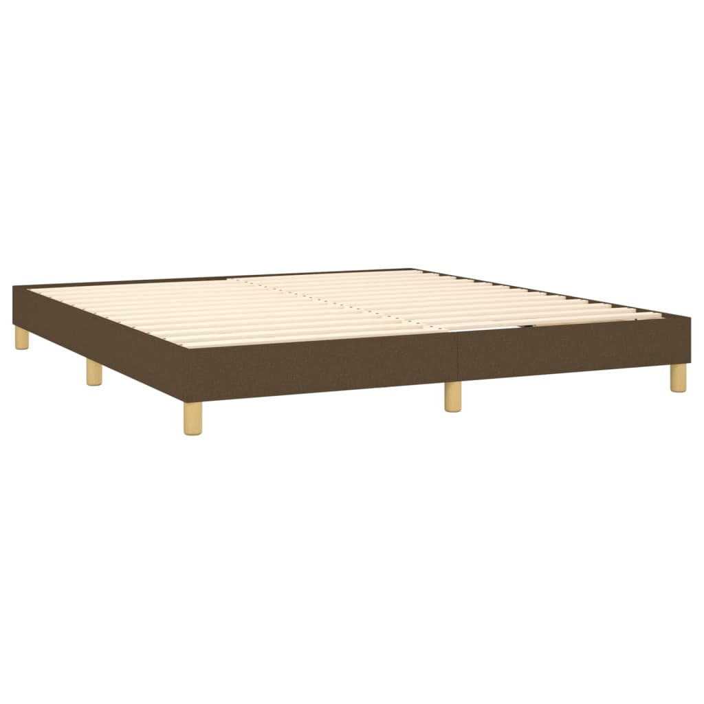 Sommier à lattes de lit matelas et LED Marron foncé 180x200cm - XIOS